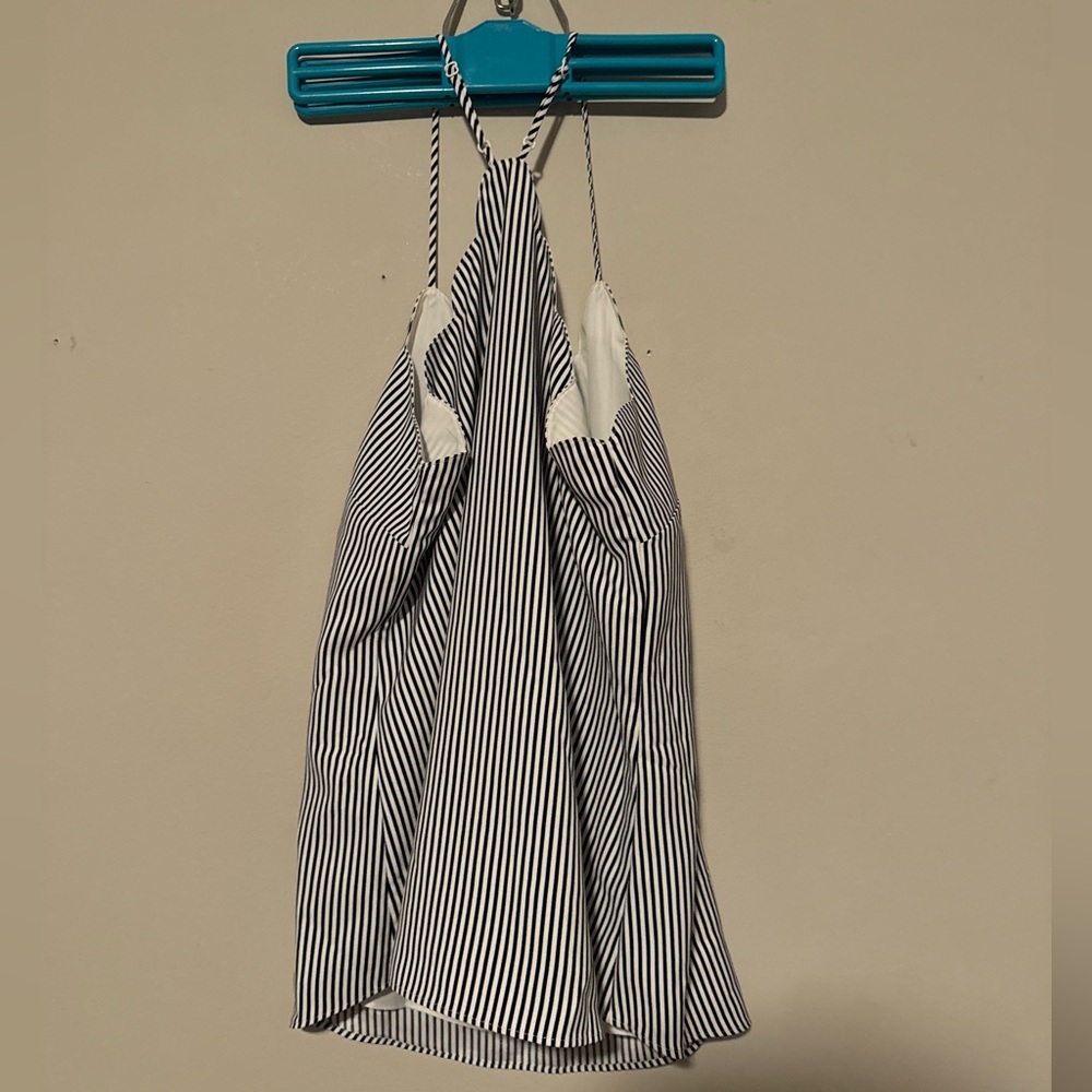 NWT J. Crew Navy & White Striped Scalloped Top Camisole - Picture 11 of 13
